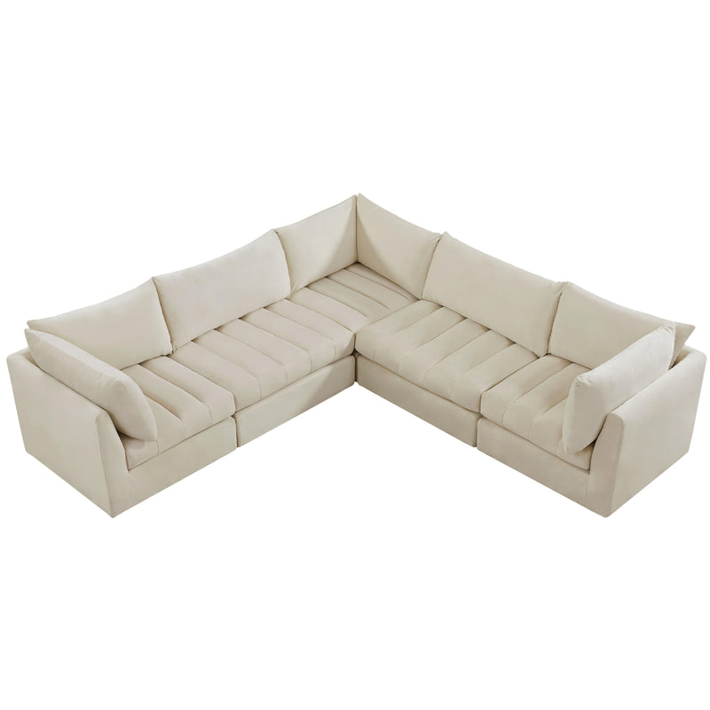 Meridian Jacob Cream Velvet Modular Sectional IMAGE 4