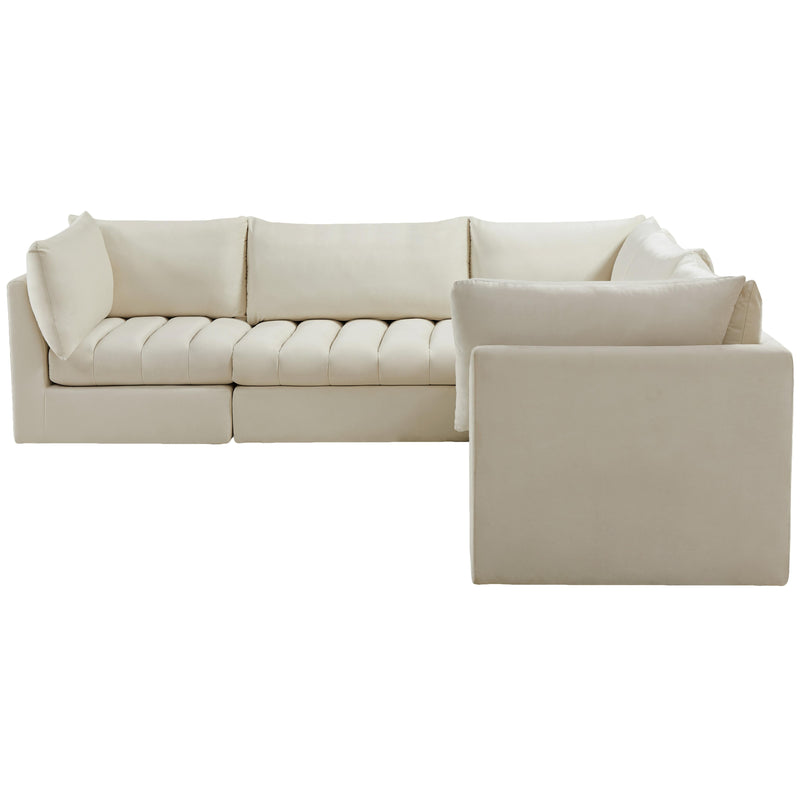 Meridian Jacob Cream Velvet Modular Sectional IMAGE 5