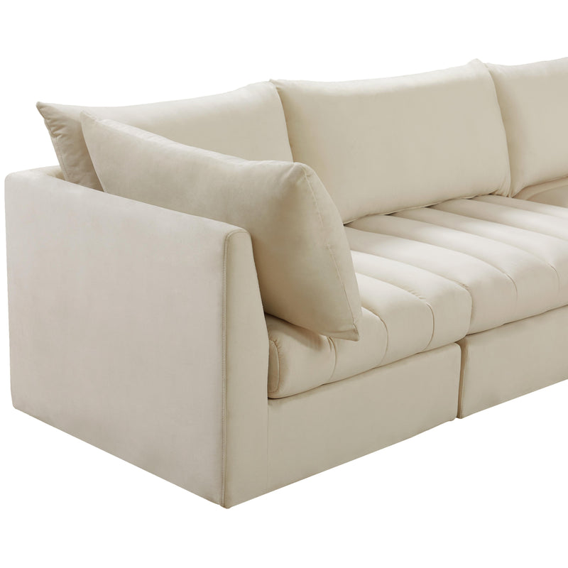 Meridian Jacob Cream Velvet Modular Sectional IMAGE 9