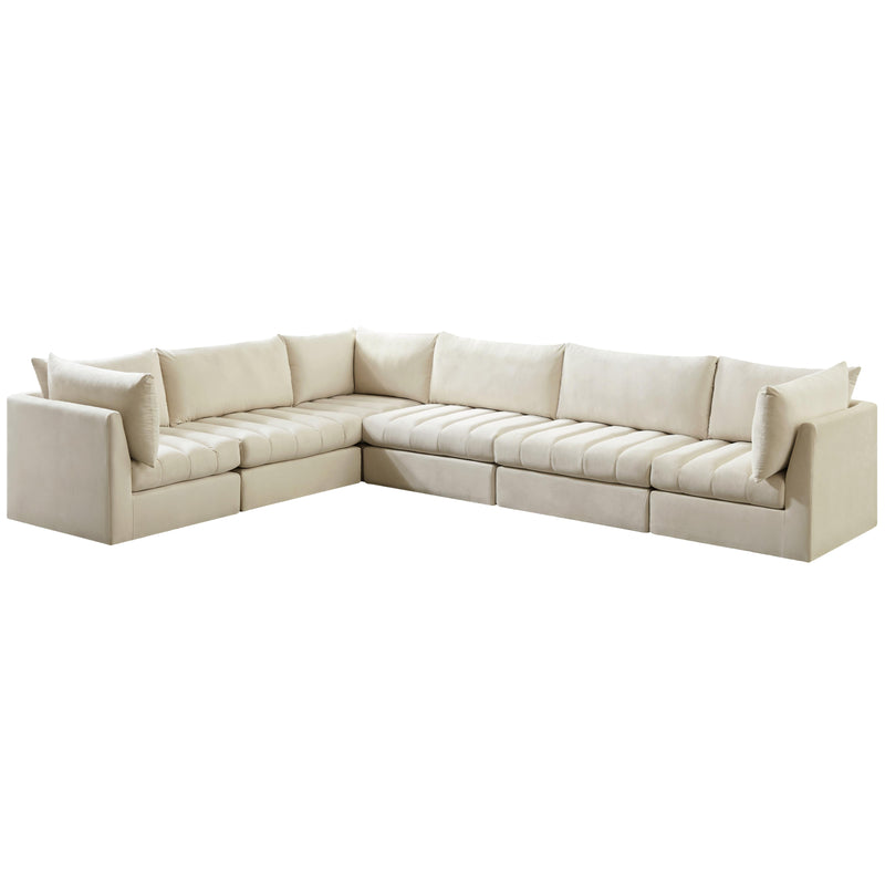 Meridian Jacob Cream Velvet Modular Sectional IMAGE 1