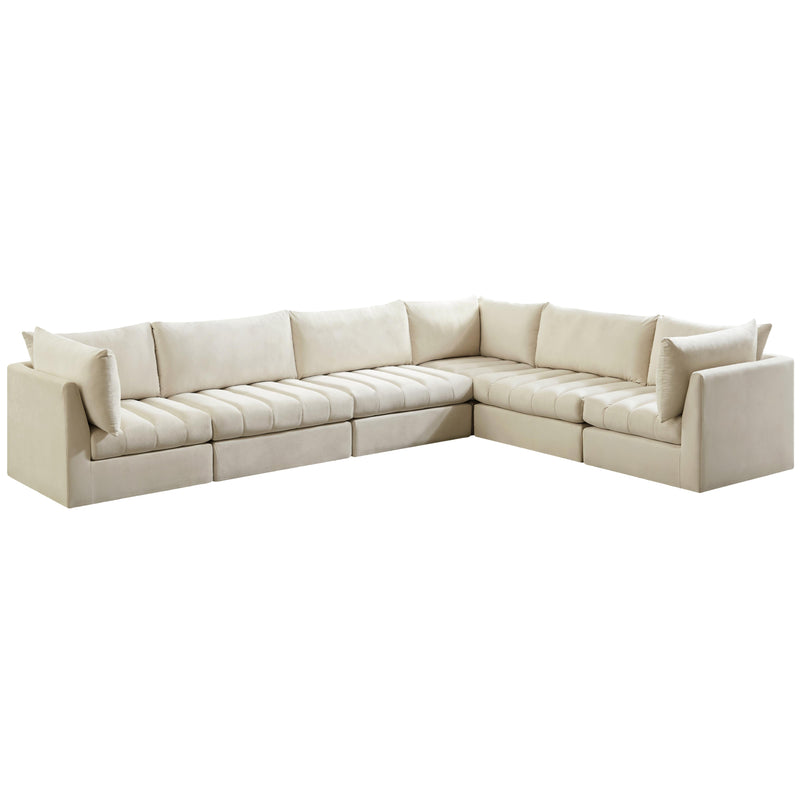 Meridian Jacob Cream Velvet Modular Sectional IMAGE 2