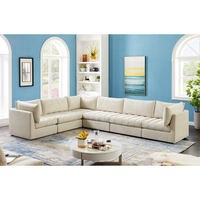 Meridian Jacob Cream Velvet Modular Sectional IMAGE 3