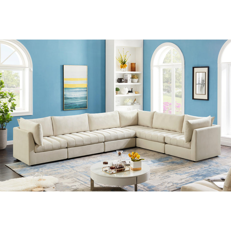 Meridian Jacob Cream Velvet Modular Sectional IMAGE 4