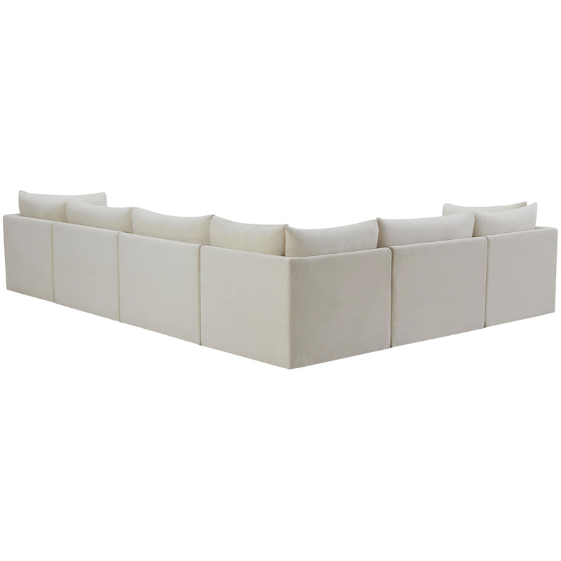 Meridian Jacob Cream Velvet Modular Sectional IMAGE 5