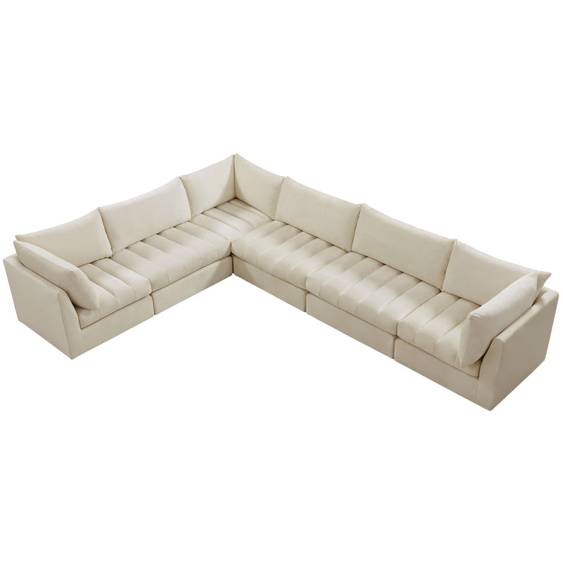 Meridian Jacob Cream Velvet Modular Sectional IMAGE 6