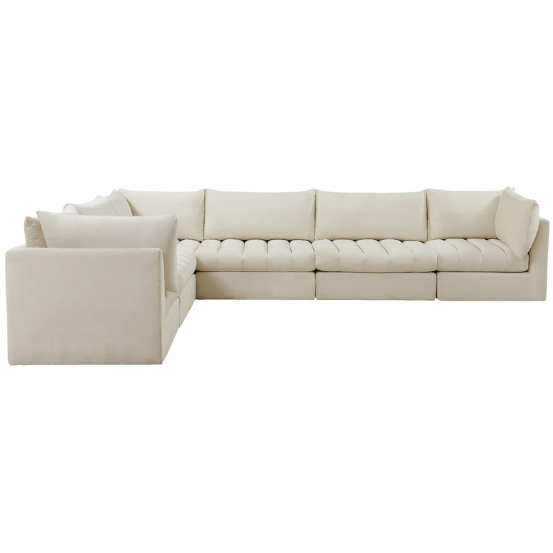 Meridian Jacob Cream Velvet Modular Sectional IMAGE 7