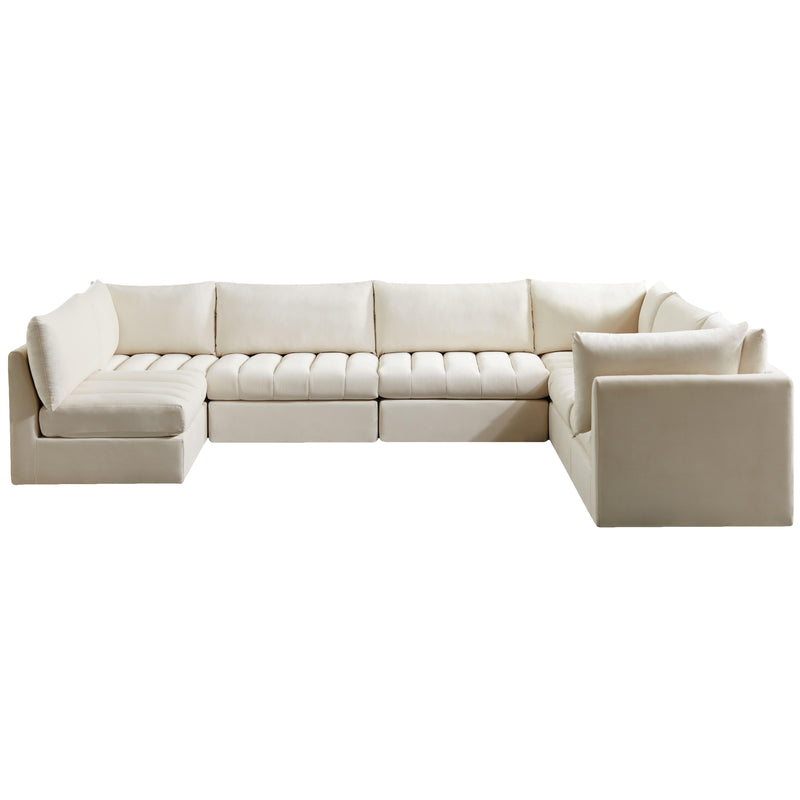 Meridian Jacob Cream Velvet Modular Sectional IMAGE 1