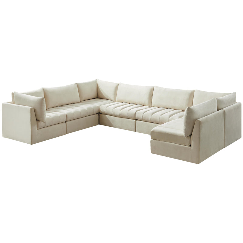Meridian Jacob Cream Velvet Modular Sectional IMAGE 2