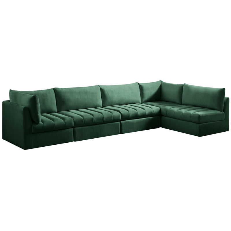 Meridian Jacob Green Velvet Modular Sectional IMAGE 1