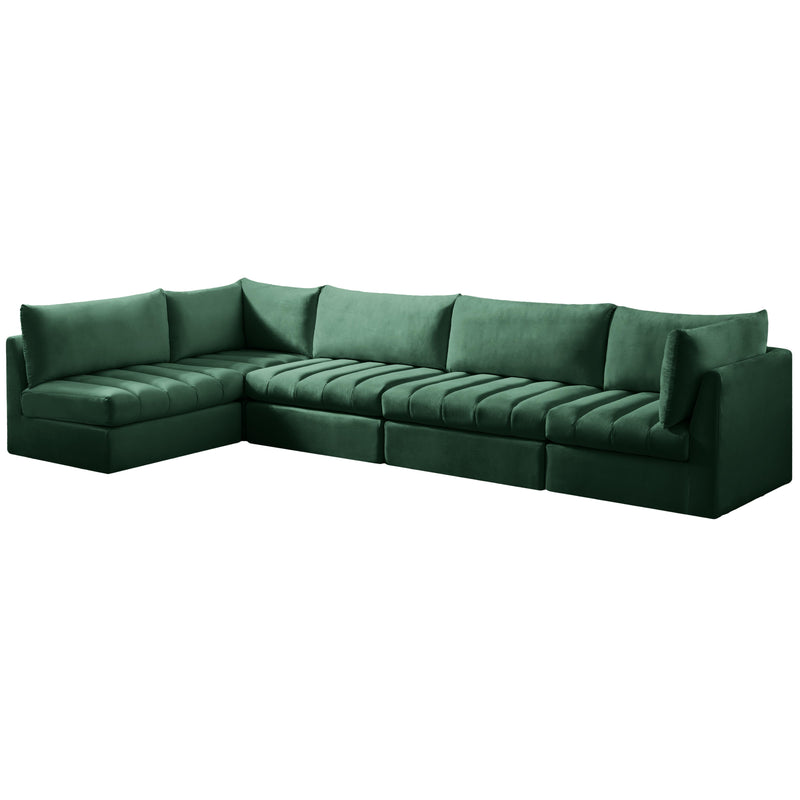 Meridian Jacob Green Velvet Modular Sectional IMAGE 2