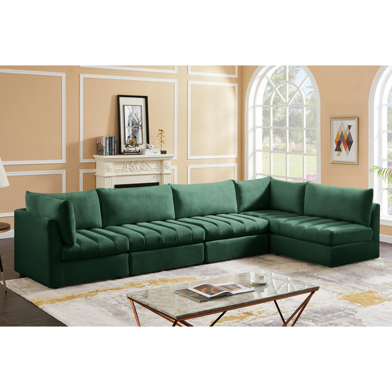 Meridian Jacob Green Velvet Modular Sectional IMAGE 3