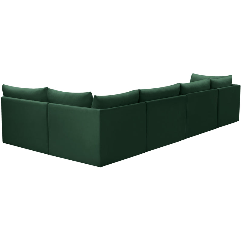 Meridian Jacob Green Velvet Modular Sectional IMAGE 5