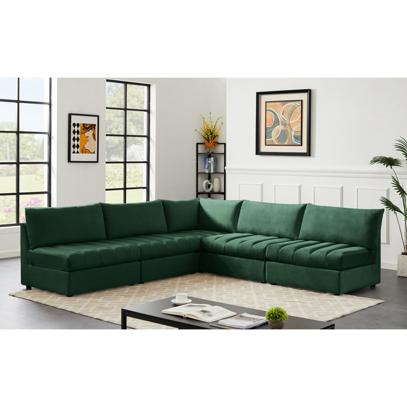 Meridian Jacob Green Velvet Modular Sectional IMAGE 2