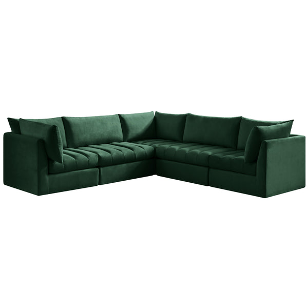 Meridian Jacob Green Velvet Modular Sectional IMAGE 1