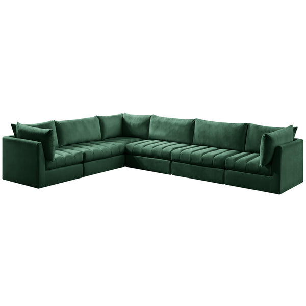 Meridian Jacob Green Velvet Modular Sectional IMAGE 1