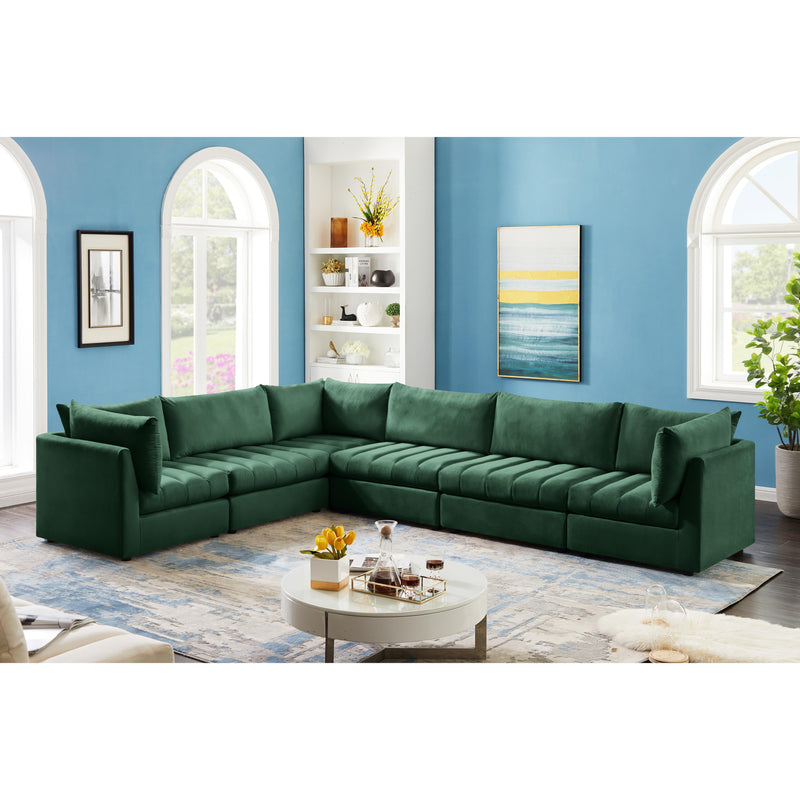 Meridian Jacob Green Velvet Modular Sectional IMAGE 3