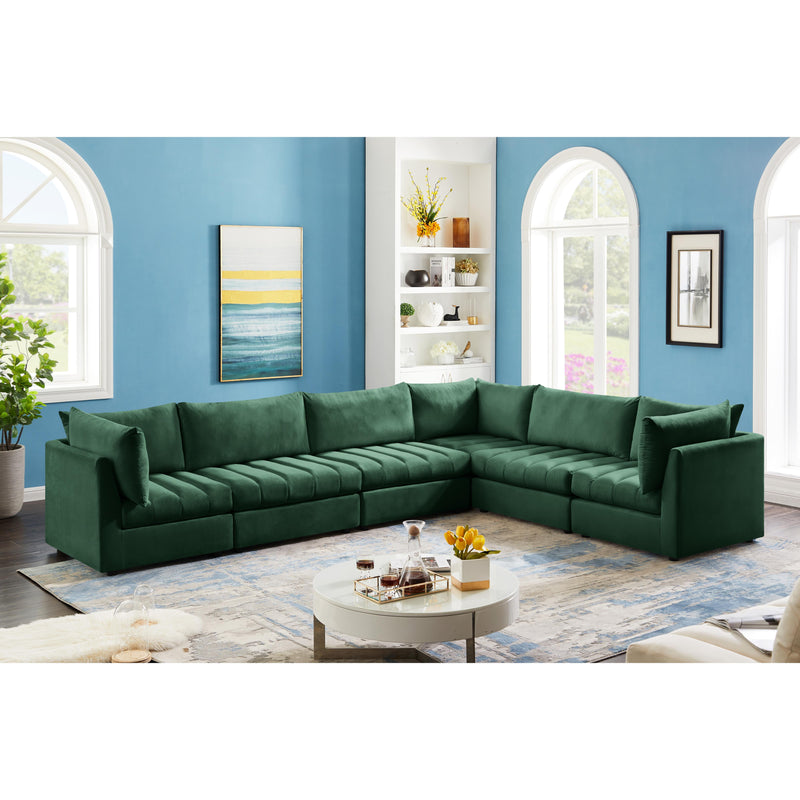 Meridian Jacob Green Velvet Modular Sectional IMAGE 4
