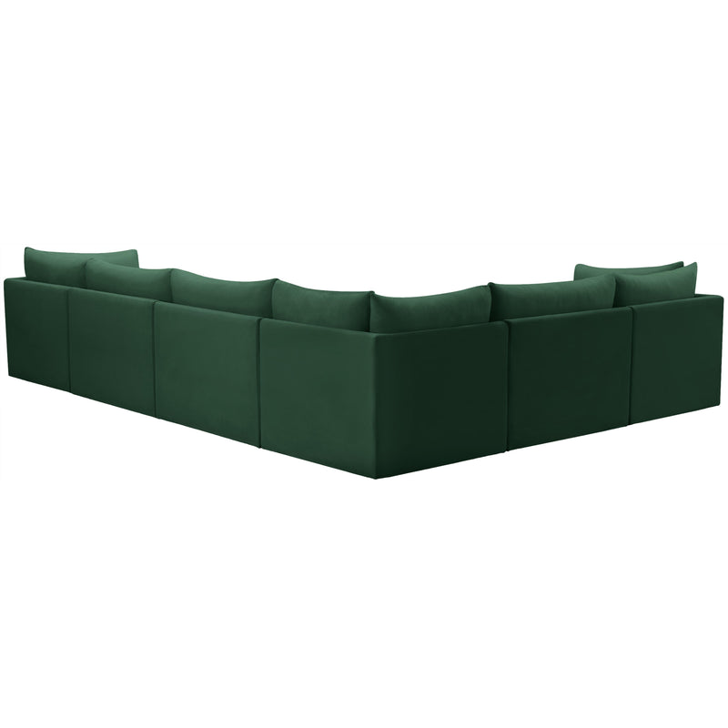 Meridian Jacob Green Velvet Modular Sectional IMAGE 5