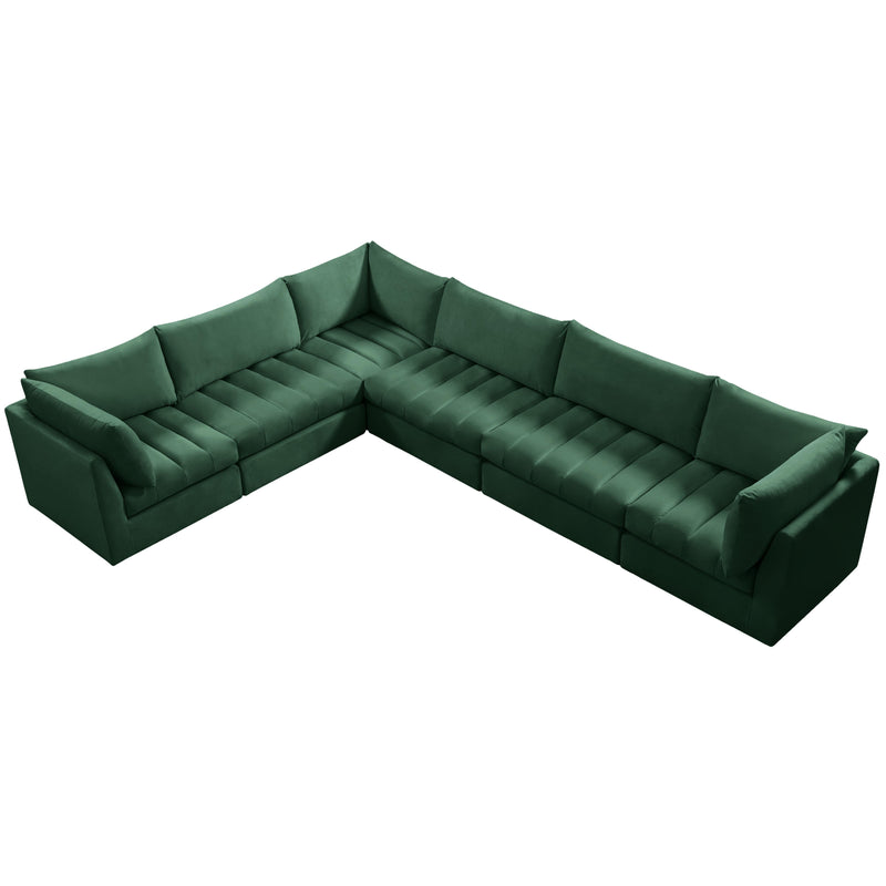 Meridian Jacob Green Velvet Modular Sectional IMAGE 6
