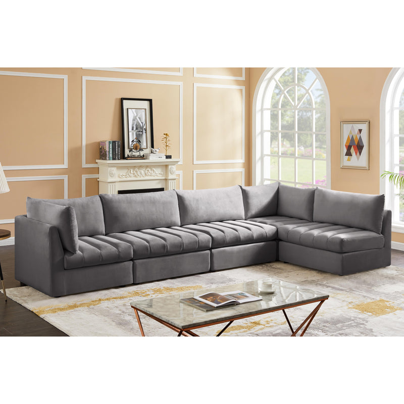 Meridian Jacob Grey Velvet Modular Sectional IMAGE 3