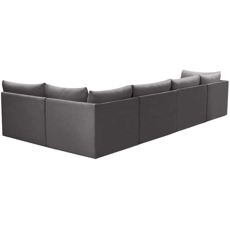 Meridian Jacob Grey Velvet Modular Sectional IMAGE 5