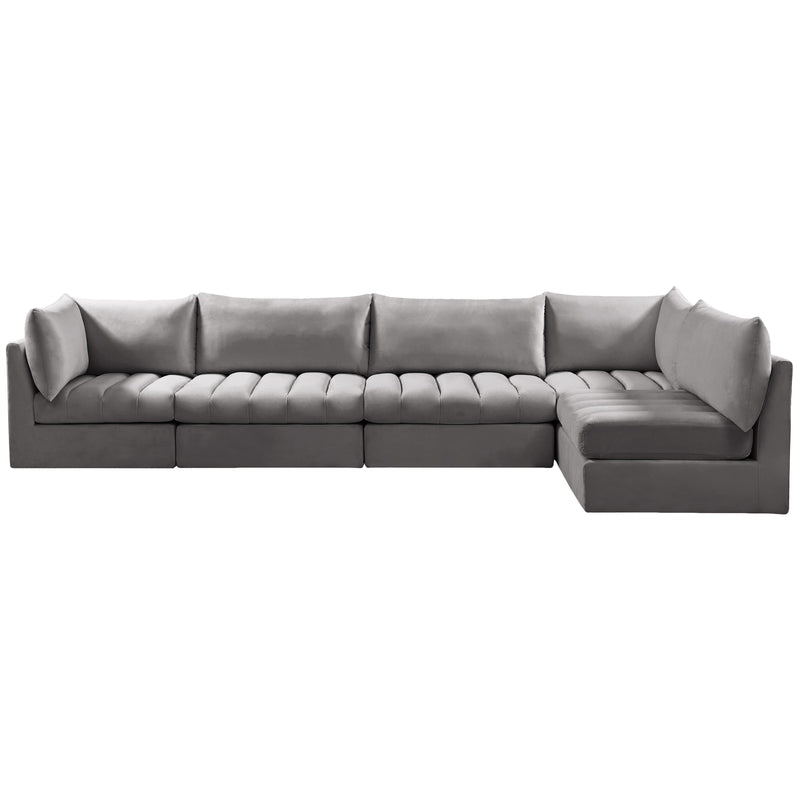 Meridian Jacob Grey Velvet Modular Sectional IMAGE 6