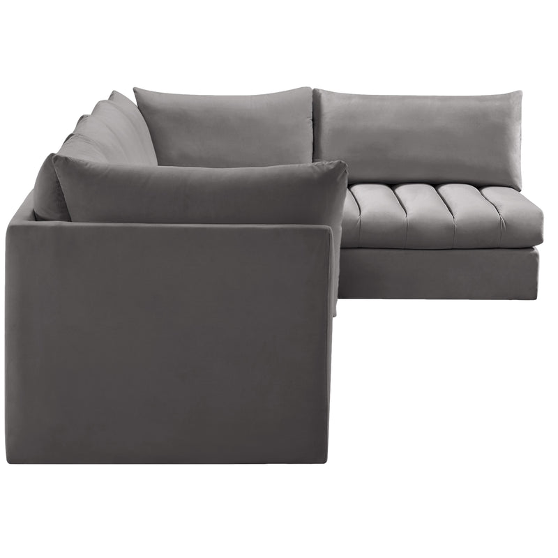 Meridian Jacob Grey Velvet Modular Sectional IMAGE 7