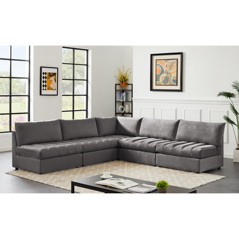 Meridian Jacob Grey Velvet Modular Sectional IMAGE 2
