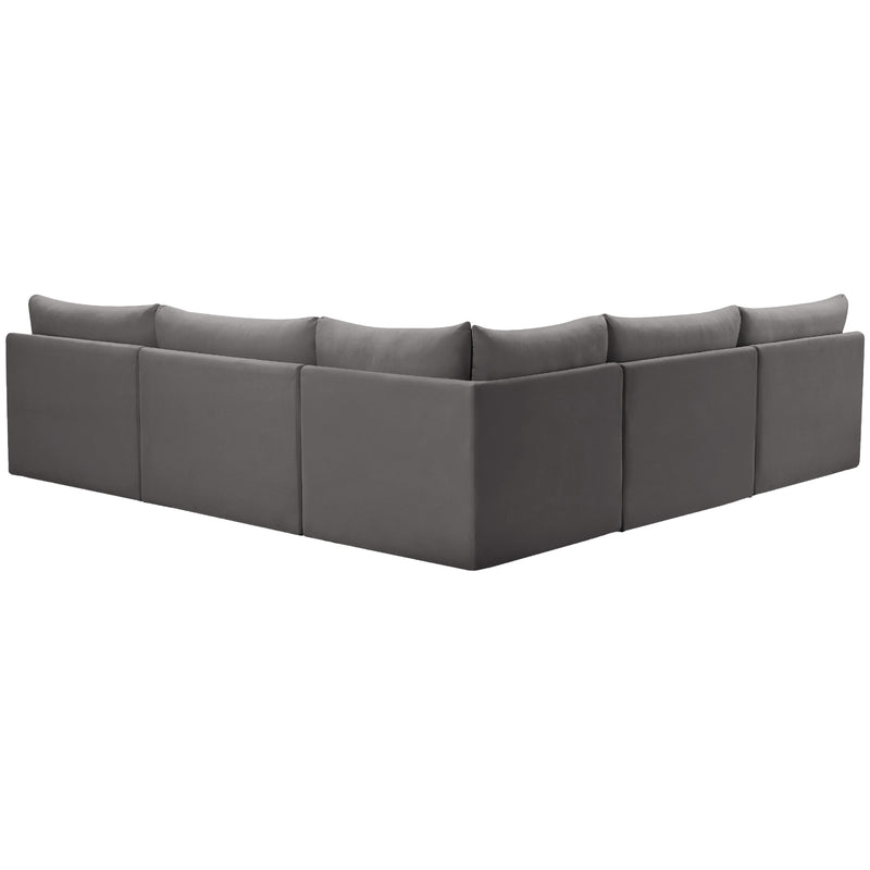 Meridian Jacob Grey Velvet Modular Sectional IMAGE 3