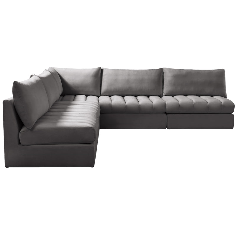 Meridian Jacob Grey Velvet Modular Sectional IMAGE 7
