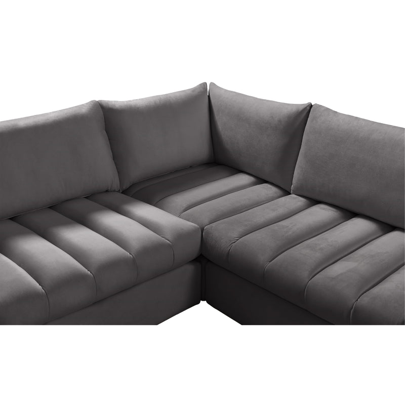 Meridian Jacob Grey Velvet Modular Sectional IMAGE 8