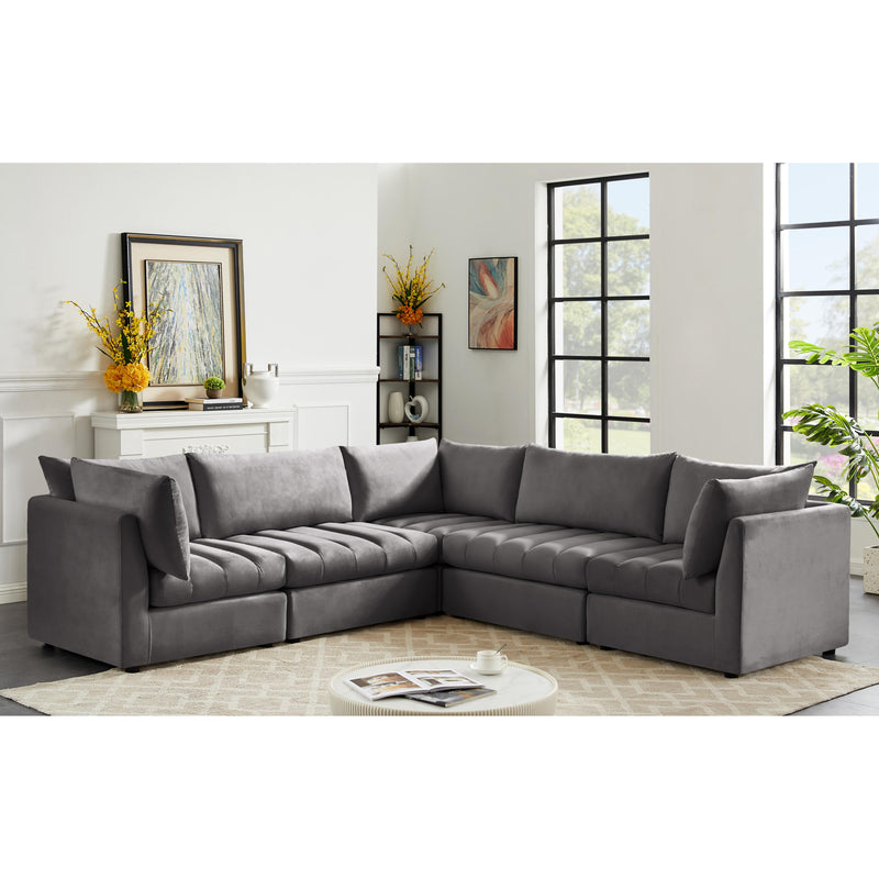 Meridian Jacob Grey Velvet Modular Sectional IMAGE 2