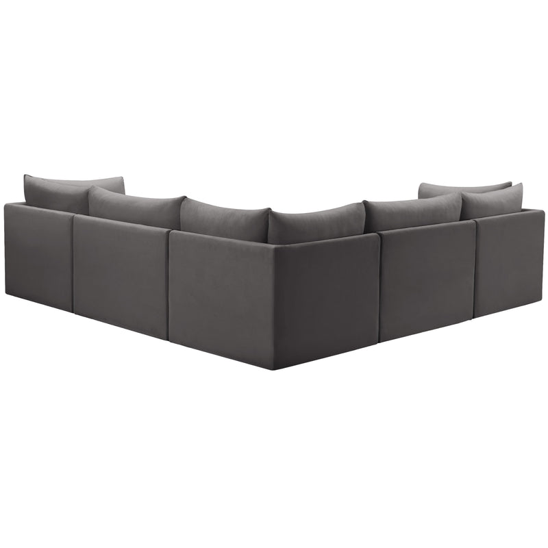 Meridian Jacob Grey Velvet Modular Sectional IMAGE 3