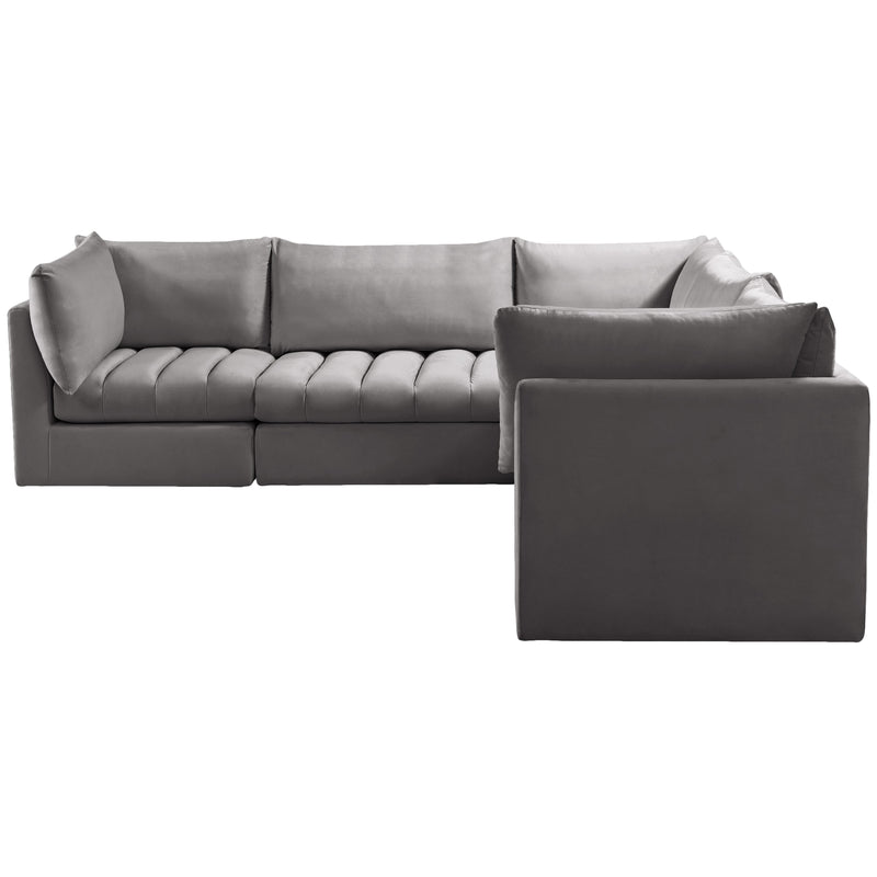 Meridian Jacob Grey Velvet Modular Sectional IMAGE 5