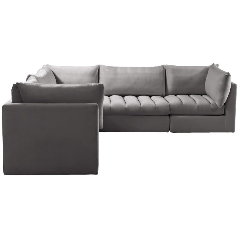 Meridian Jacob Grey Velvet Modular Sectional IMAGE 6