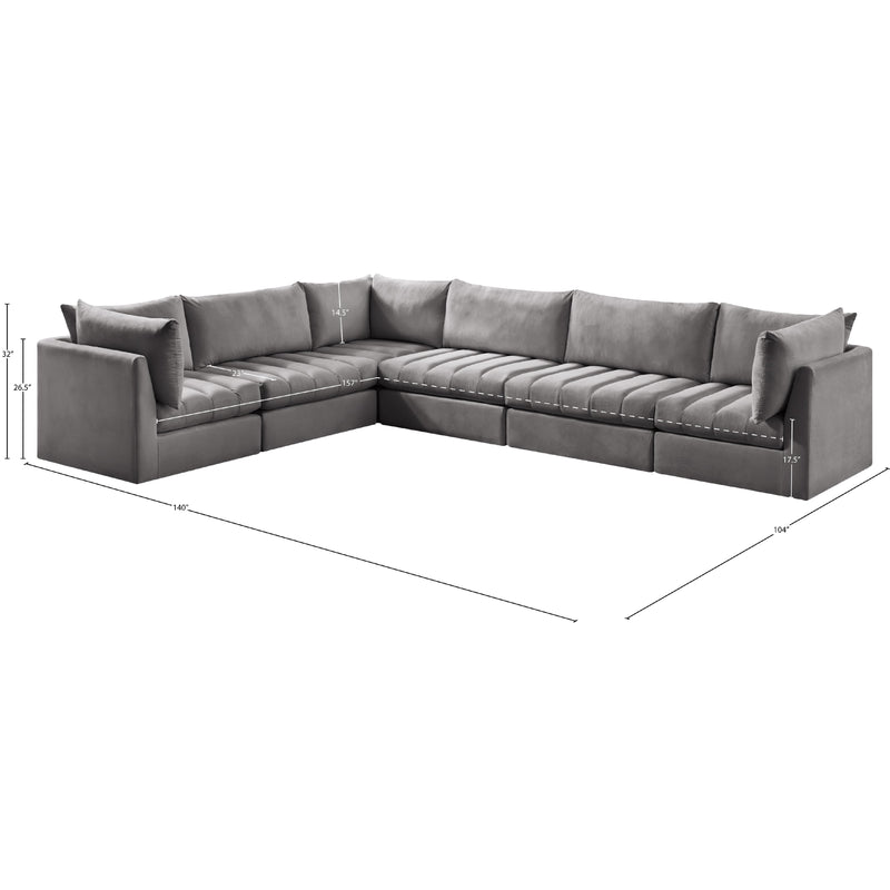 Meridian Jacob Grey Velvet Modular Sectional IMAGE 13
