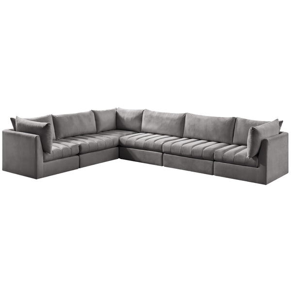 Meridian Jacob Grey Velvet Modular Sectional IMAGE 1