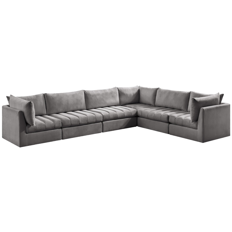 Meridian Jacob Grey Velvet Modular Sectional IMAGE 2