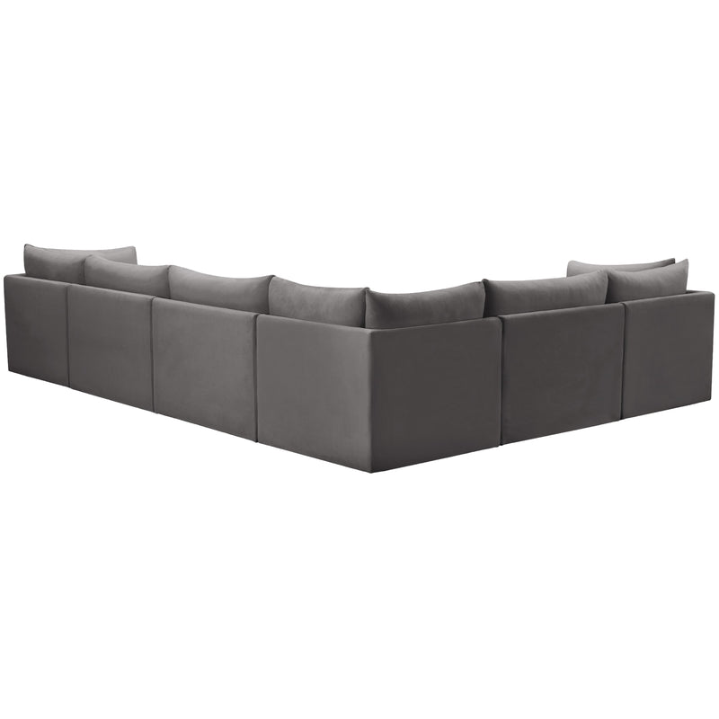 Meridian Jacob Grey Velvet Modular Sectional IMAGE 5