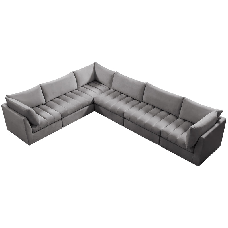 Meridian Jacob Grey Velvet Modular Sectional IMAGE 6