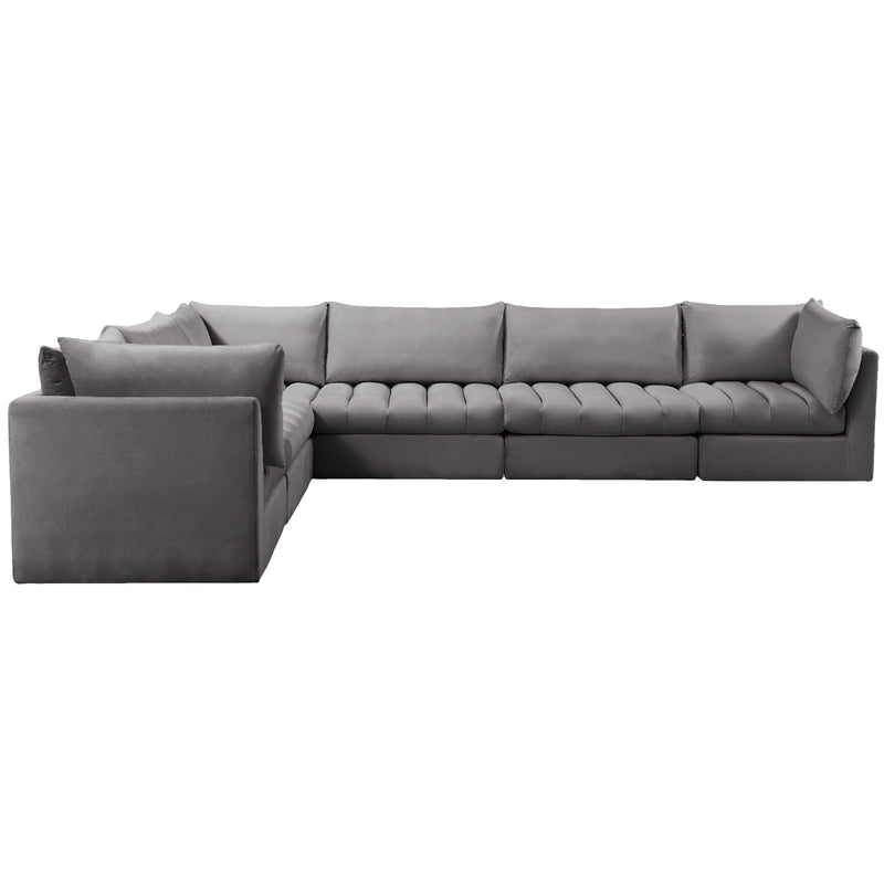 Meridian Jacob Grey Velvet Modular Sectional IMAGE 7