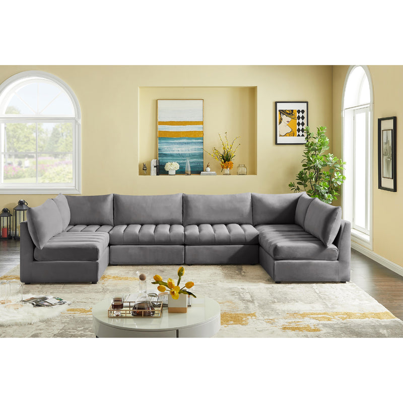 Meridian Jacob Grey Velvet Modular Sectional IMAGE 2