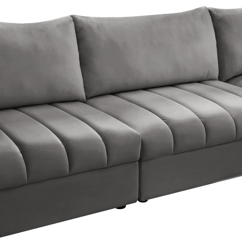 Meridian Jacob Grey Velvet Modular Sectional IMAGE 11