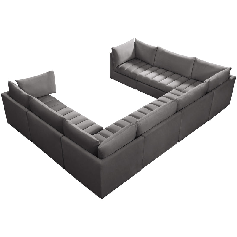 Meridian Jacob Grey Velvet Modular Sectional IMAGE 3