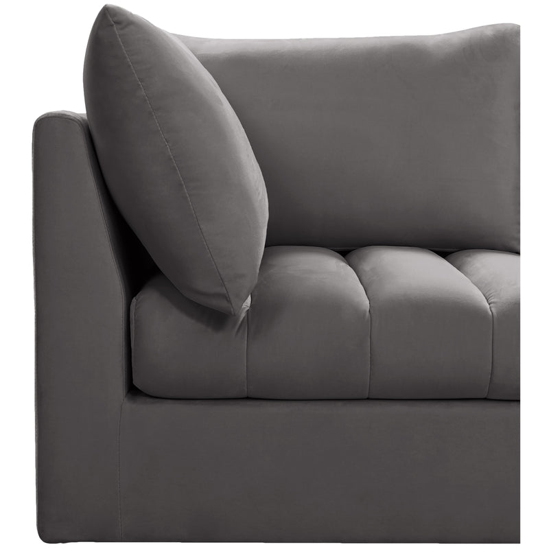 Meridian Jacob Grey Velvet Modular Sectional IMAGE 5