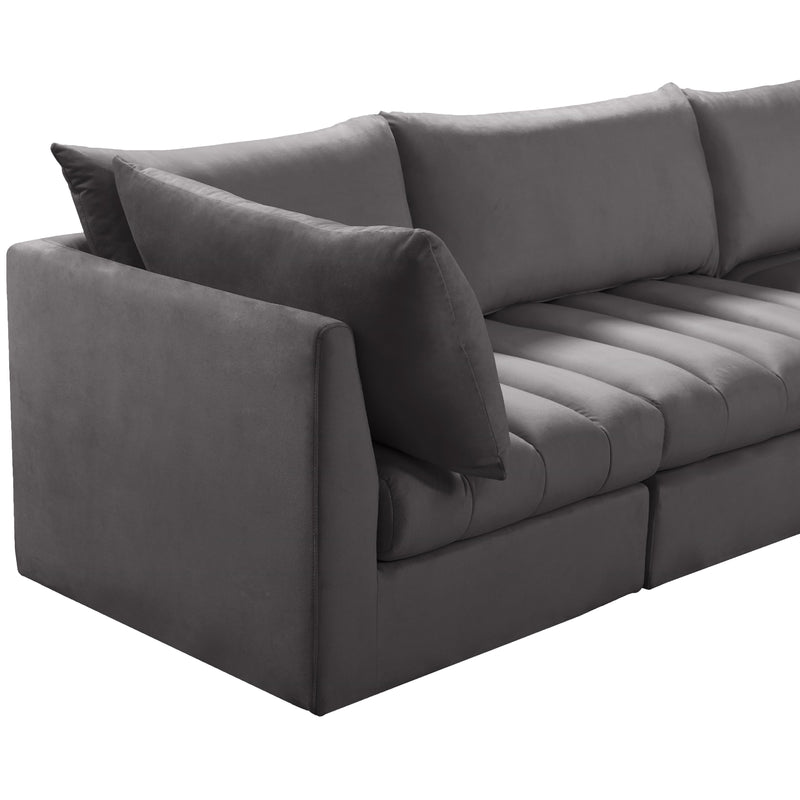 Meridian Jacob Grey Velvet Modular Sectional IMAGE 7