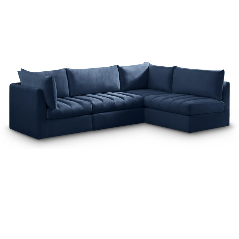 Meridian Jacob Navy Velvet Modular Sectional IMAGE 1