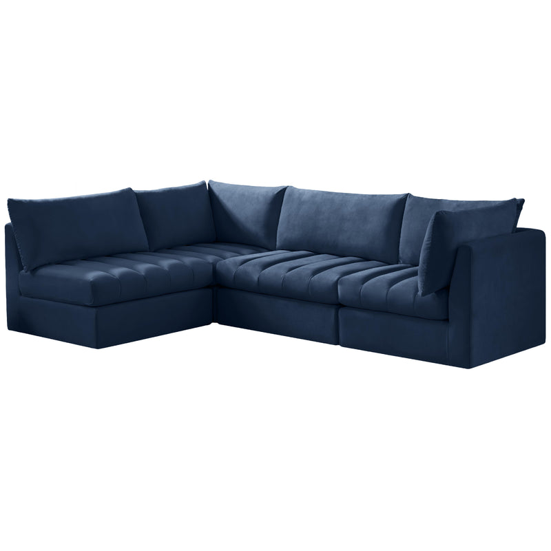 Meridian Jacob Navy Velvet Modular Sectional IMAGE 2