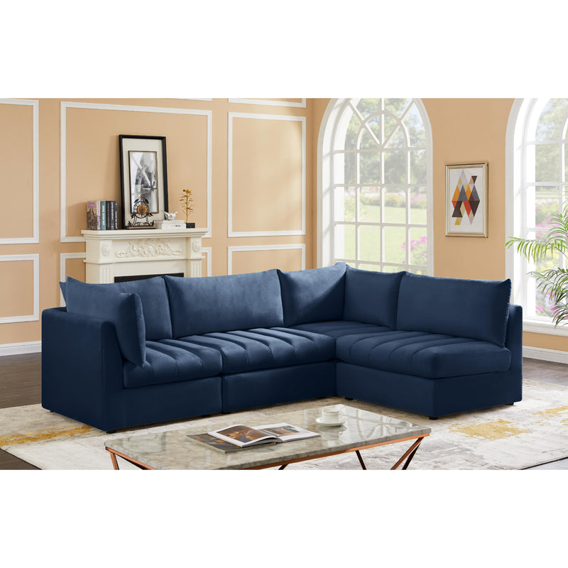 Meridian Jacob Navy Velvet Modular Sectional IMAGE 3