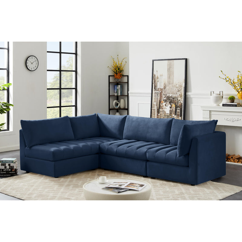Meridian Jacob Navy Velvet Modular Sectional IMAGE 4